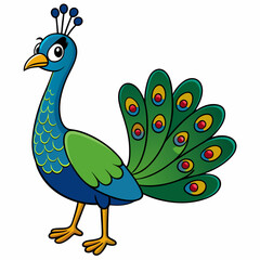 Beautiful peacock art vector illustration