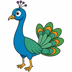 Beautiful peacock art vector illustration
