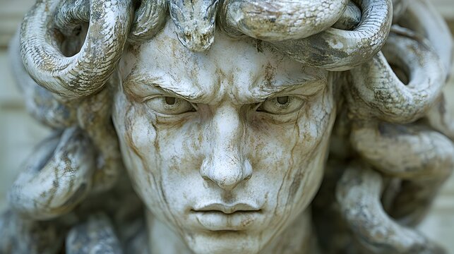 A Medusa with writhing snake hair