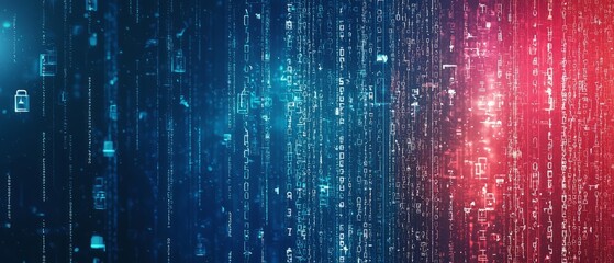 Data encryption patterns with digital locks and codes, background, Generative AI 