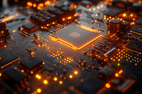 Glowing Circuit Board.
