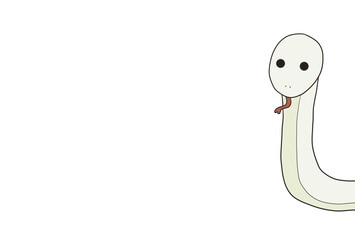 分裂した頭のみの巳（白）