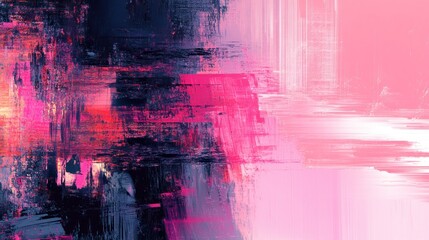 Abstract Art with Pink and Blue Brushstrokes