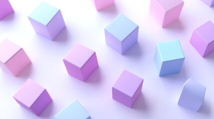 Pastel Cubes Abstract Background