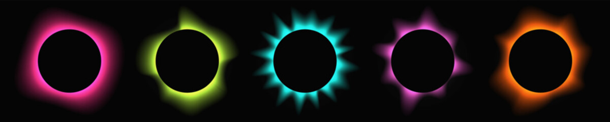 Set of circle illuminate light frames