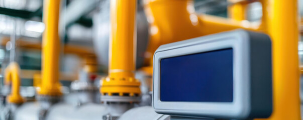 Biomass energy plant with a digital display showing realtime carbon reduction metrics, Sustainable Energy, Biomass, measuring the impact of clean energy