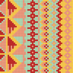 Geometrical seamless knitting scheme pattern background