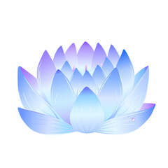 Blue lotus flower seamless pattern isolated on white background, vector illustration and can be scaled to any size without loss of resolution