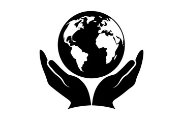 Logo for a charity organization hands holding vector art illustration