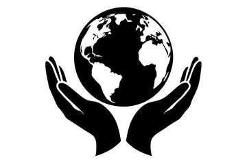 Logo for a charity organization hands holding vector art illustration