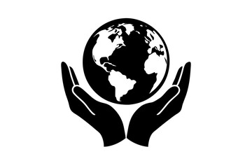 Logo for a charity organization hands holding vector art illustration