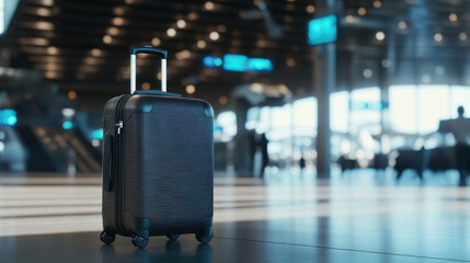 Smart luggage with GPS tracking at an airport