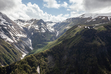Fototapeta premium Kazbek mountain in Snow Winter Sunny day