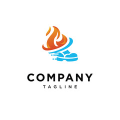 Fire Shoe combination logo icon vector