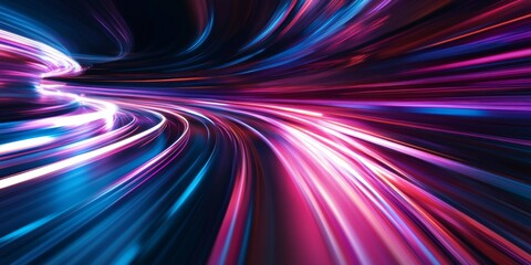 Dynamic Abstract Light Streaks: Hyperspeed Motion Blur Captures Futuristic Velocity. Striking Visual for High-Tech Marketing, Automotive Launches, and Seasonal Sales Campaigns. Ideal for UI Design, We
