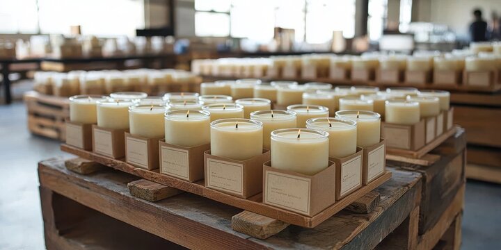 Candle packaging being carefully designed and assembled