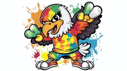 Fototapeta premium Colorful dancing eagle