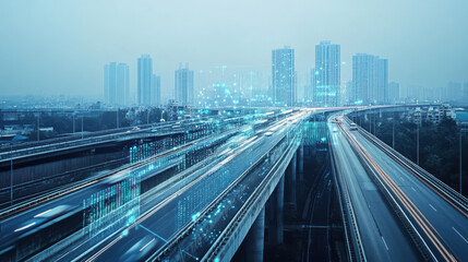 Fototapeta premium Smart sensors on a bridge monitoring structural integrity