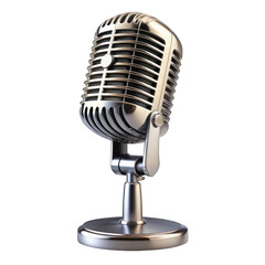 Fototapeta premium Magnificent vintage microphone isolated on transparent background