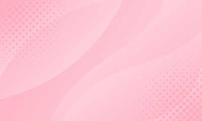 Abstract pink curve background with halftone, pink beauty dynamic wallpaper. Template banner background for beauty products, sales, ads, pages, events, web, and others