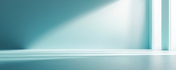 Obraz premium A serene, minimalist interior with soft lighting casting gentle shadows, creating a calming and modern atmosphere.