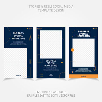 Banner Business Reels Social Media like Instagram Facebook Linkedin and more in set design template