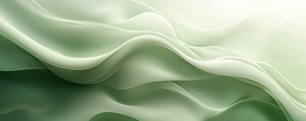 Obraz premium A soft, flowing green fabric creates an elegant and calming atmosphere, perfect for backgrounds or design elements.