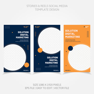 Banner Business Reels Social Media like Instagram Facebook Linkedin and more in set design template