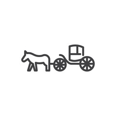 Horse-Drawn Carriage line icon