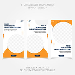 Banner Business Reels Social Media like Instagram Facebook Linkedin and more in set design template