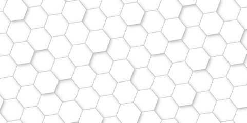 Abstract background with white color hexagons and seamless pattern vector design . luxury white pattern geometric mesh cell texture .hexagon 3d background texture design .