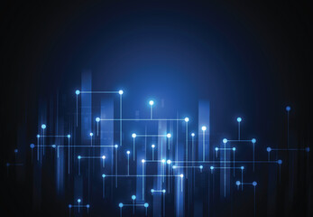 Cloud networking city concept design. Digital data transform download and upload. Cloud technology network. Vector illustration
