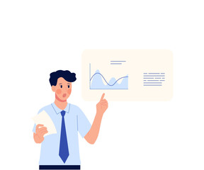 Half Body Presentation Speaker 2 Man Making Presentation 2