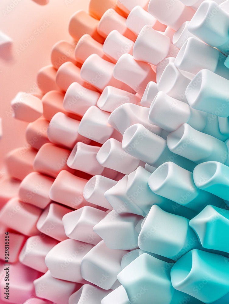Poster a dynamic 3d pattern of interconnected polygons in bright, contrasting hues, creating a vibrant and 