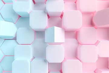 A clean 3D background with a grid of hexagonal prisms in soft pastels, providing a soothing and modern aesthetic with ample copy space at the top