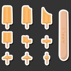 Big colorful set different forms natural dessert ice cream of consisting various ingredients