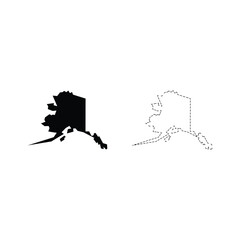 alaska silhouettes maps vector transparent background 