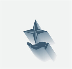 Vector dark color icon with shadow on light background