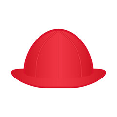 Firefighter Helmet. Fireman Hat. Vector Illustration Isolated on White Background. 