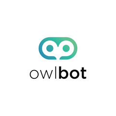 Owl bot logo icon vector