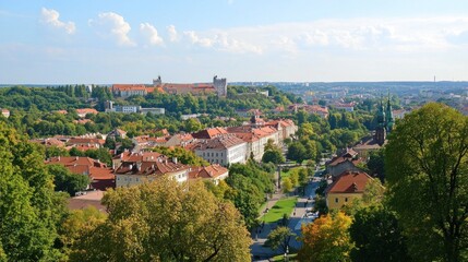 Obraz premium Panoramic View of Vilnius Old Town