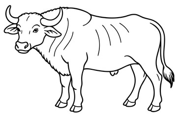 Line art of a buffalo 