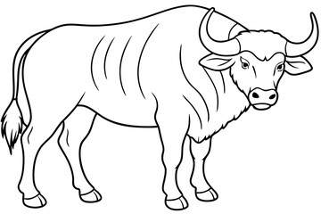 Line art of a buffalo 
