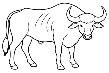 Line art of a buffalo 