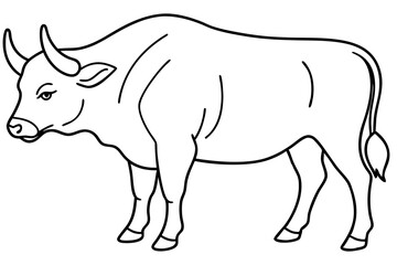 Line art of a buffalo 