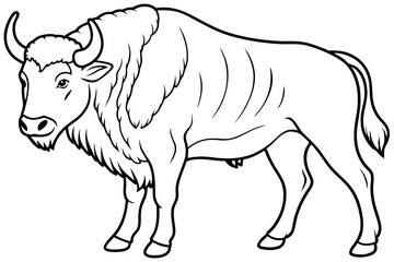 Line art of a buffalo 