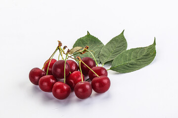 Ripe sweet juicy cherry heap