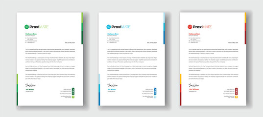 Creative abstract professional corporate modern business proposal letterhead design template set. Letterhead design