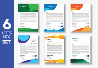 Creative abstract professional corporate modern business proposal letterhead design template set. Letterhead design
