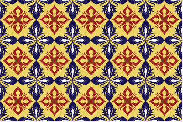 Oriental Flora Damask Seamless pattern  embroidery, Indian style.  art ornament print.Design for carpet, cover.wallpaper, wrapping, fabric, clothing